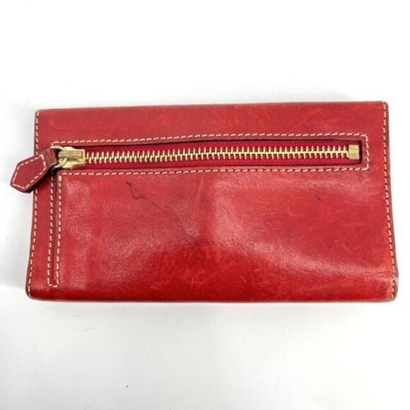 Vintage Dooney & Bourke Leather Wallet 70s 80s folding tru-fold key holder brown - Picture 2 of 7